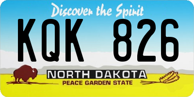 ND license plate KQK826