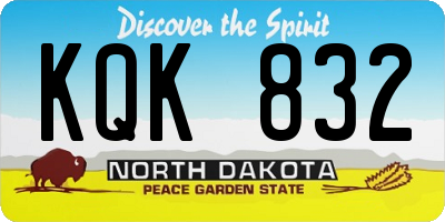 ND license plate KQK832