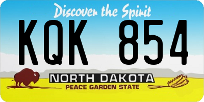 ND license plate KQK854
