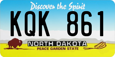 ND license plate KQK861