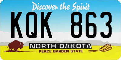 ND license plate KQK863