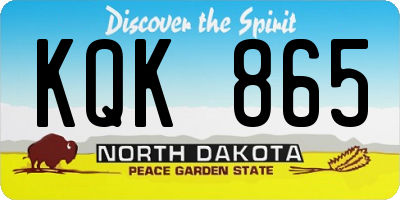 ND license plate KQK865