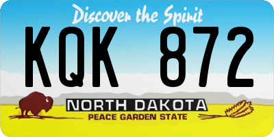 ND license plate KQK872