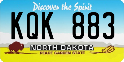 ND license plate KQK883