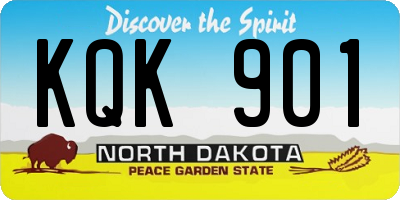ND license plate KQK901
