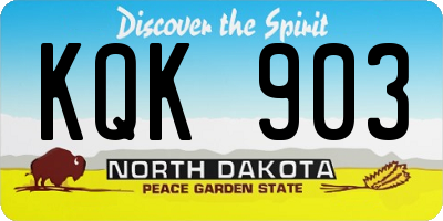 ND license plate KQK903