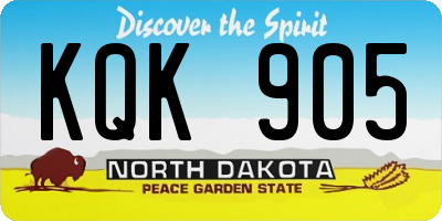 ND license plate KQK905