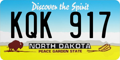 ND license plate KQK917
