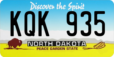 ND license plate KQK935