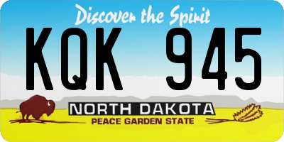 ND license plate KQK945