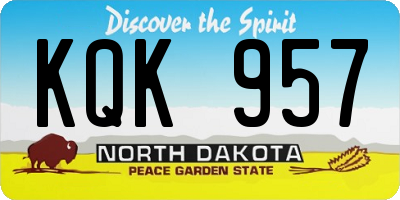 ND license plate KQK957