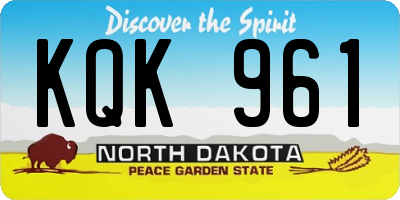 ND license plate KQK961