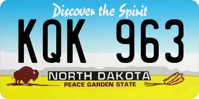 ND license plate KQK963