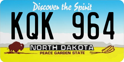 ND license plate KQK964