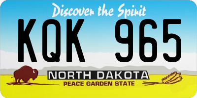 ND license plate KQK965