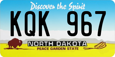 ND license plate KQK967