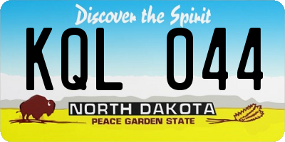 ND license plate KQL044