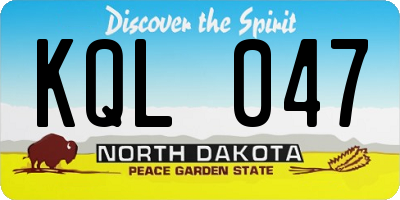 ND license plate KQL047
