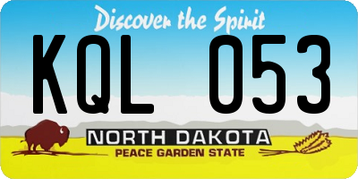 ND license plate KQL053