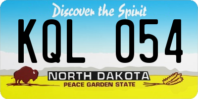 ND license plate KQL054
