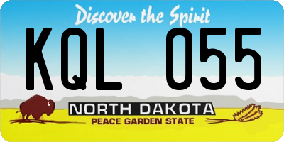 ND license plate KQL055