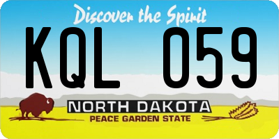 ND license plate KQL059