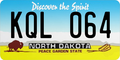 ND license plate KQL064