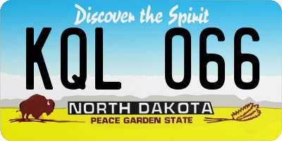 ND license plate KQL066