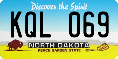 ND license plate KQL069
