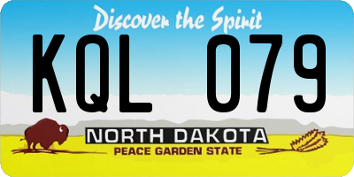ND license plate KQL079