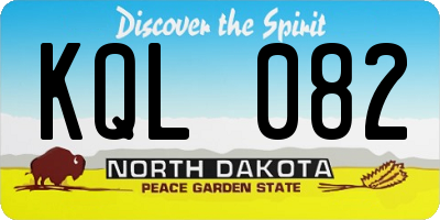 ND license plate KQL082