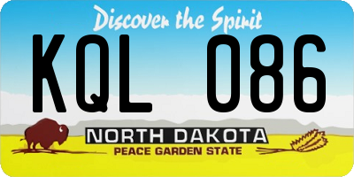 ND license plate KQL086