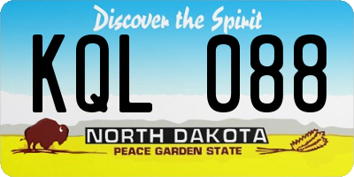 ND license plate KQL088