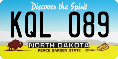 ND license plate KQL089