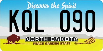 ND license plate KQL090