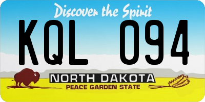 ND license plate KQL094