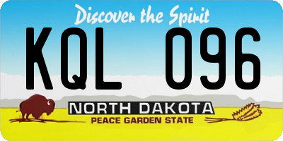 ND license plate KQL096