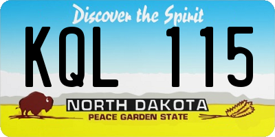 ND license plate KQL115