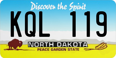 ND license plate KQL119