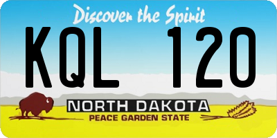 ND license plate KQL120