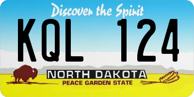 ND license plate KQL124