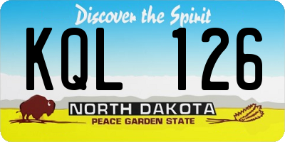 ND license plate KQL126