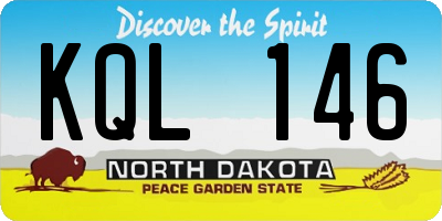 ND license plate KQL146