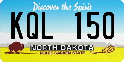 ND license plate KQL150