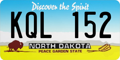 ND license plate KQL152