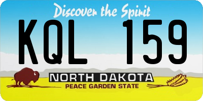ND license plate KQL159