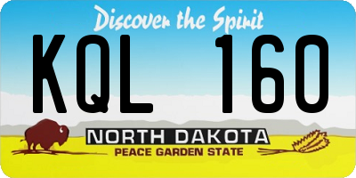 ND license plate KQL160
