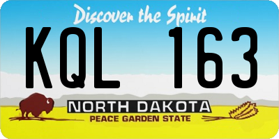 ND license plate KQL163