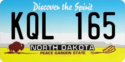 ND license plate KQL165