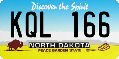 ND license plate KQL166